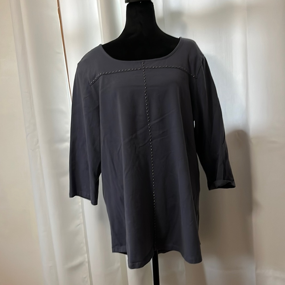 Blue-gray long sleeve shirt